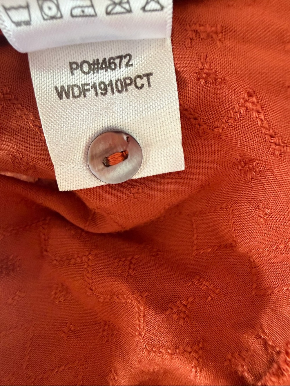 Faherty Rust ruffle Long Sleeve Mini Dress Size Medium 8731 - Picture 8 of 10